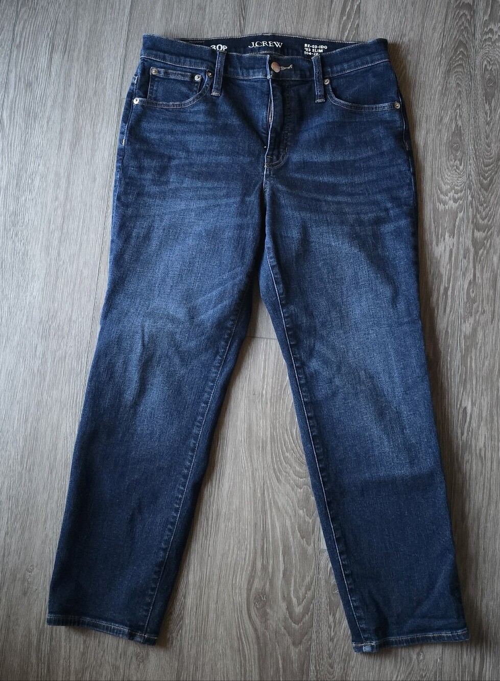 J.Crew Re-Imagined Dark Wash Slim Jeans Petite 30P Stretch Denim Sustainable